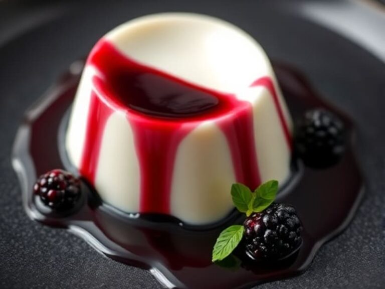 Lavender Honey Panna Cotta with Blackberry Coulis